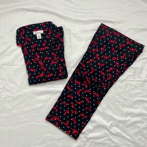 Comfy Pajamas with Red High Heels